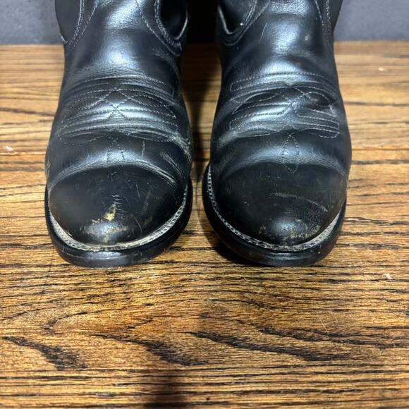 Vintage Texas Black Leather Cowboy Boots Women’s 6.5B Western Made in USA - Picture 6 of 8